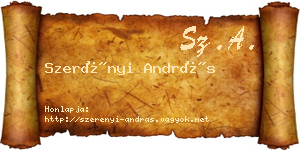 Szerényi András névjegykártya